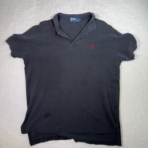 Polo by Ralph Lauren Men's Black Polo Shirt Red Pony Logo Size‎ L
